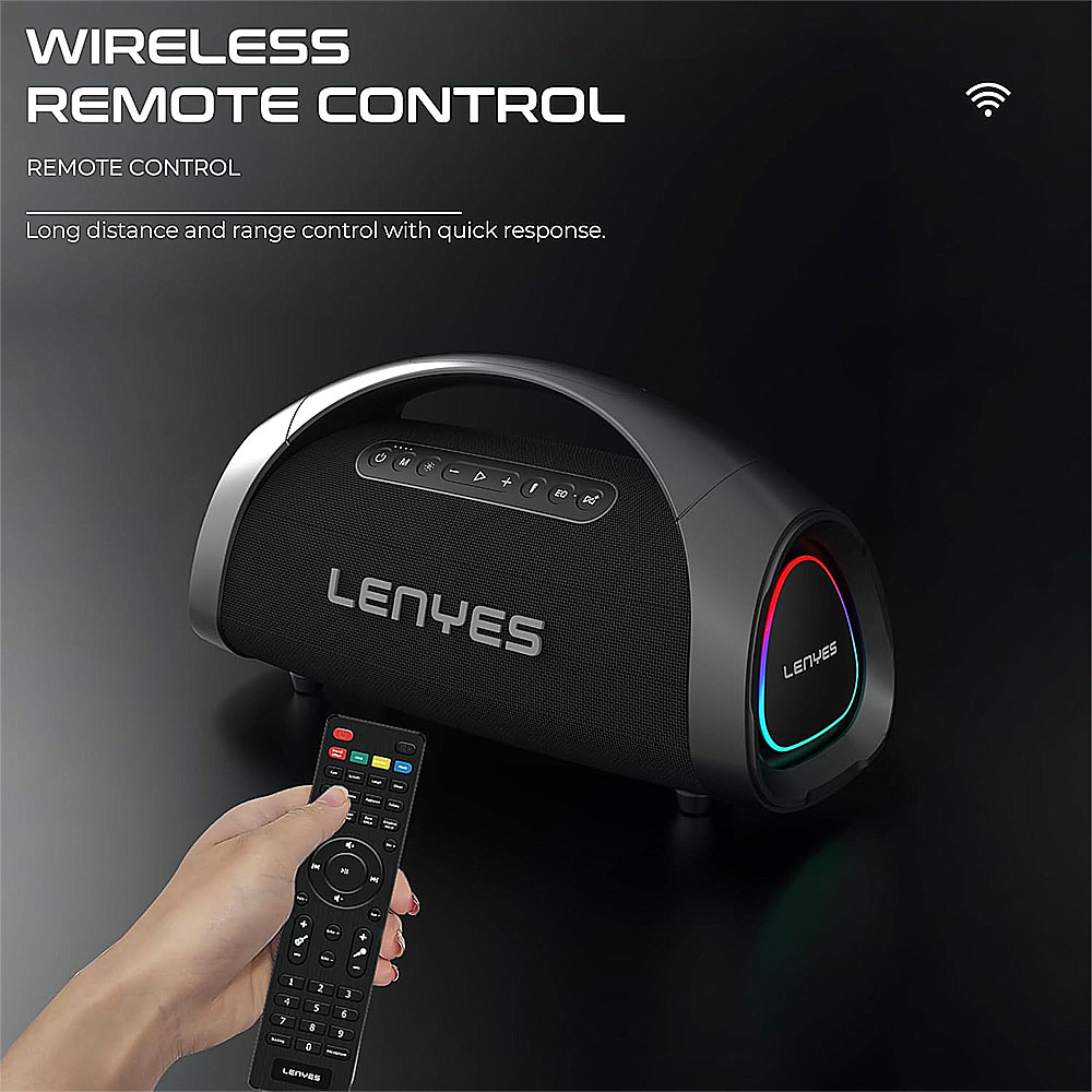 Loa xách tay LENYES S873, kèm 2 mic UHF, 400W - Ảnh 7